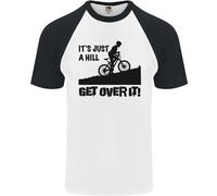 A Hill Get Sopra It Ciclismo Ciclisti Divertente DA UOMO S/S Baseball T-Shirt