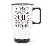 A Home Without a Cat Is Just a House Viaggio Tazza con Manico - Pazzo Donna