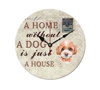 A Home Without A Dog Is Just A House, orologio da parete con francobolli Love Dogs amanti degli animali, facile da leggere, decorativo per cucina, casa, camera da letto, 30,5 x 30,5 cm