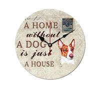 A Home Without A Dog Is Just A House - Orologio da parete con timbro senza ticchettio, orologio silenzioso Love Dogs amanti degli animali per casa, bagno e camera da letto, 30,5 x 30,5 cm