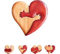 A Hug from My Heart for You, intagli in legno fatti a mano, un abbraccio dal mio cuore al tuo, in legno a abbraccio dal mio cuore, cuore amorevole intarsio in legno, ciondolo creativo in legno per lui