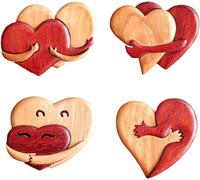 A Hug from My Heart for You, intagli in legno fatti a mano, un abbraccio dal mio cuore al tuo, in legno a abbraccio dal mio cuore, cuore amorevole intarsio in legno, ciondolo creativo in legno per lui