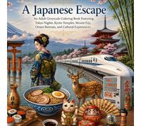 A Japanese Escape: An Adult Grayscale Coloring Book Featuring Tokyo Nights, Kyoto Temples, Mount Fuji, Onsen Retreats, and Cultural Experiences