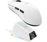 A.JAZZ AJ159APEX - Mouse da gioco wireless ultraleggero da 8 kHz, 56 g, con dock di ricarica per schermo magnetico, 42000 dpi, sensore PAW3950, modalità tripla, BT/2,4 Ghz/Type-c, cablato
