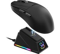 A.JAZZ AJ159APEX - Mouse da gioco wireless ultraleggero da 8 kHz, 56 g, con dock di ricarica per schermo magnetico, 42000 DPI PAW3950, sensore Tri Mode BT/2,4 Ghz/Type-c, programmabile per Esport FPS