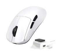 A.JAZZ AJ159V2MC Mouse Gaming Wireless,Tri-Mode BT/2.4G/Cablato Type-C, Sensore Ottico PixArt 3311 con 24K DPI, 54g SUPERLIGHT, Mouse per Computer con Batteria Sostituibile, per PC/Mac/Laptop - Bianco