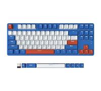 A.JAZZ AK871 Tastiera da Gioco Wireless 75%, Dual-Mode Bluetooth/2,4 Ghz, Tastiera Meccanica TKL 80% con Interruttore Rosso Linear Hot-Swappable, Compatti 87 Tasti, Senza Backlit per Win/Mac - Blu