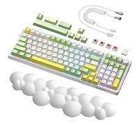 A.JAZZ AK992 99Keys HotSwappable, Bluetooth 5.0/2.4G/cablato, retroilluminazione RGB, tastiera meccanica da gioco per PC, poggiapolsi 3 in 1, cavo C a spirale, interruttore lineare personalizzato,