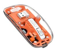 A.JAZZ Mini mouse senza fili Bluetooth 5.1 e 2.4G, leggero, trasparente, trasparente, silenzioso, ricaricabile, ricevitore nano USB C, batteria LED Magic Silm per ufficio/PC/Mac/Laptop/Apple/iPad