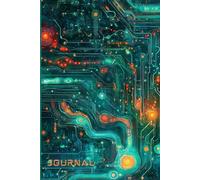 A Journal of Light, Code, and Imagination: A Surreal Cyber Notebook with Glowing Neon Teal Circuitry, Vivid Colors, and Dreamlike Sparkle
