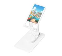 A Joyful Holiday by The Seaside, supporto da scrivania regolabile per iPhone e tutti i telefoni, rotazione a 360°, pieghevole integrato, base quadrata