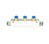 A Kit Push Fit 8mm 3 Way Pneumatic Air Manifold Block Splitter With Couplers