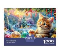 A Kitten Plays with Christmas Baubles Puzzle Da 1000 Pezzi Qualità Premium, Ottimo Gioco Per Adulti E Bambini 52x38cm/1000pcs
