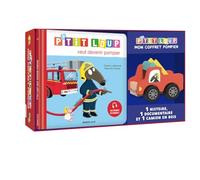 A la découverte des pompiers: Coffret avec 1 histoire, i documentaire, 1 camion en bois offert