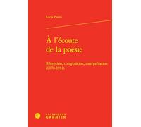 A l'écoute de la poésie: Réception, composition, interprétation (1870-1914)