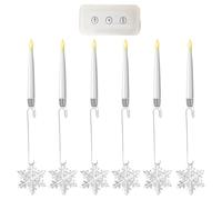 a LED per i decori della casa - Luci infiamobili da 6 pezzi, ornamenti remoti controllati, design sicuro a batteria, bagliore decorativo tremolante | Decorazioni per feste natalizie per il pat