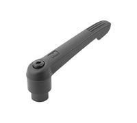 A Levetta di bloccaggio leva - Plastica, filettatura interna - Gr. 3 M10 - Grigio scuro - Componente in acciaio, 1 pezzi, k0269.3101