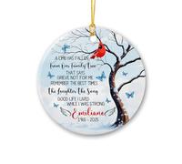 A Limb Has Fallen from Our Family Tree Ornamento in ceramica 2025, ornamento natalizio personalizzato regalo per la perdita della persona cara, ornamenti natalizi commemorativi a farfalla, in ricordo