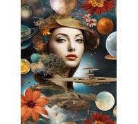 a lined notebook with themes of nature, space, technology