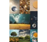 a lined notebook with themes of nature, space, technology