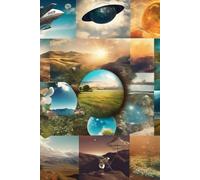 a lined notebook with themes of nature, space, technology