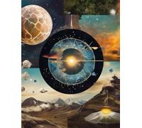 a lined notebook with themes of nature, space, technology