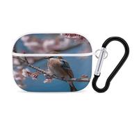 A Little Bird - Custodia protettiva antiurto per Airpods Pro di seconda generazione, con moschettone, anti-caduta, colore: bianco