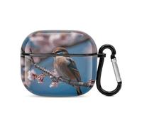 A Little Bird - Custodia rigida per auricolari Bluetooth, protezione completa, antiurto, supporto ricarica wireless con portachiavi, regalo personalizzato per AirPods 3