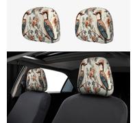 A Little Bird Is Standing Face to Face On The Branch Poggiatesta Accessori per Auto, 2 Poggiatesta per auto, lavabile, universale, adatto a tutte le auto, SUV, camion, furgoni, veicoli