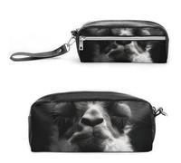 A Little Camel, astuccio in pelle di grande capacità, con cerniera, piccola borsa portatile per trucchi, organizer per articoli da ufficio, per donne e uomini