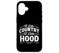 A Little Country A Little Hood - Black Cowboy Western Rodeo Custodia per iPhone 16
