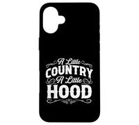 A Little Country A Little Hood - Black Cowboy Western Rodeo Custodia per iPhone 16 Plus
