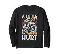 A Little Dirt Never Hurt, Divertente Pilota di Motocross Dirt Bike Maglia a Manica