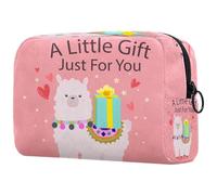 A Little Gift Just for You, trousse per cosmetici da donna, in alpaca in stile cartone animato, per articoli da toeletta da viaggio, grande, pratica borsa organizer con cerniera, Multi,