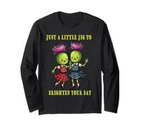 A Little Jig To Brighten Your Day Thistles Indossando Plaid Maglia a Manica