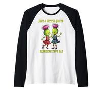 A Little Jig To Brighten Your Day Thistles Indossando Plaid Maglia con Maniche Raglan