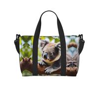 A little koala - Borsa da viaggio da donna, a tracolla, casual, con cerniera, adatta per lavoro, viaggi, fitness, viaggi, colore nero, taglia unica