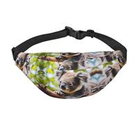 A little koala - Marsupio a tracolla per ragazzi, grande, da viaggio, alla moda, per sport, corsa, ciclismo, viaggi, pesca, nero, taglia unica