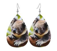 A Little Koala orecchini in pelle a goccia, accessori da donna, orecchini versatili adatti per pendolari e viaggi.