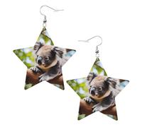 A little koala Prints, orecchini in pelle a forma di stella, leggeri ed eleganti, accessori per feste, balli e vita quotidiana.
