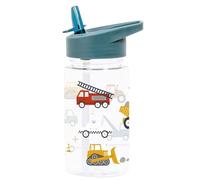 A LITTLE LOVELY COMPANY Borraccia per bambini, 450 ml, con cannuccia, pratico beccuccio, design: veicoli