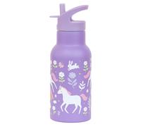 A LITTLE LOVELY COMPANY Borraccia in acciaio inox per bambini, motivo: veicoli (viola)