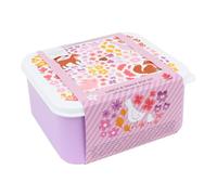 A Little Lovely Company Set pranzo e snack, 4 pezzi, on the go, impilabile, diverse misure (giardino fiorito)