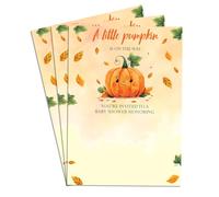 A Little Pumpkin - Biglietti d'invito per baby shower, confezione da 40 pezzi, design neutro, qualità premium, perfetti per baby shower per bambini o bambine, 12,7 x 17,8 cm