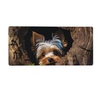 A Little Yorkshire Terrier Gaming Mouse Pad Esteso XXL Tappetino per mouse con bordi cuciti, antiscivolo, lungo 40,6 x 90,2 cm, grande tappetino da scrivania per tastiera, casa, ufficio, gaming e