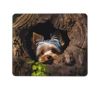 A Little Yorkshire Terrier Mousepad Bordi Cuciti Tappetino per Mouse Portatile Mouse Pad for Lavoro Accessori Scrivania Laptop 25X30Cm