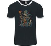 A Living Dead Wizard Skull Sorcerer Uomo Ringer T-Shirt FotL
