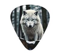 A Lone Wolf Wzywhj Prints - Plettri per chitarra addominale, 12 pezzi, facili da impugnare, per basso, ukulele, chitarra acustica o elettrica