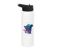 A Look into the Future Futuristic Panther SciFi Design Stainless Steel Insulated Water Bottle
