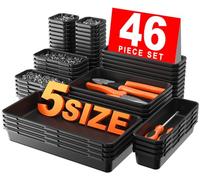 A-LuGei【46 Pezzi & 5 Misure Organizer Cassetti, Cassetta Porta Attrezzi, Banco da Lavoro Officina, Organizer Scrivania per Cucina e Garage Attrezzi Officina e Contenitori per Bagno